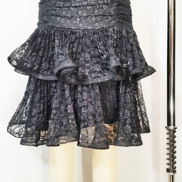 *SOLD****Betsey Johnson Black Lace Strapless Dress - Picture 6 of 8